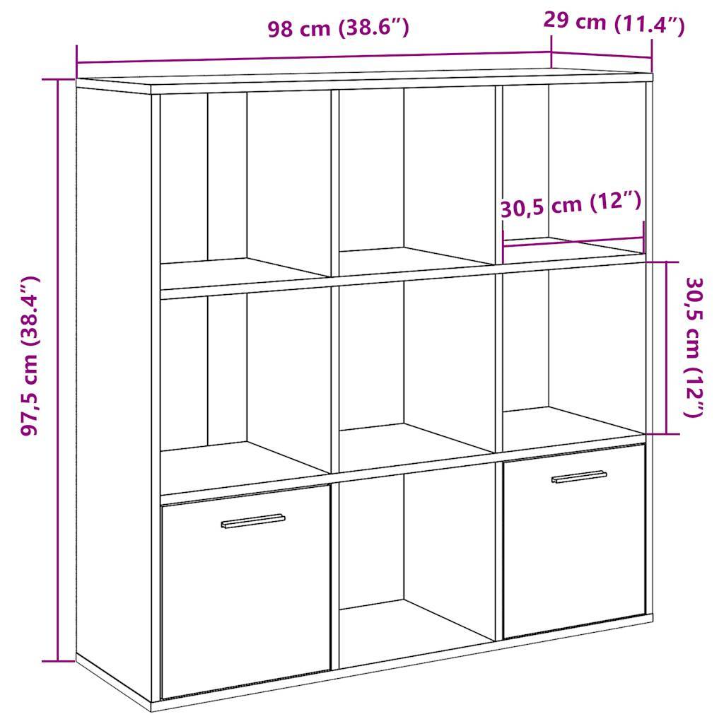 vidaXL Bücherschrank Altholz-Optik 98x29x97,5 cm Holzwerkstoff