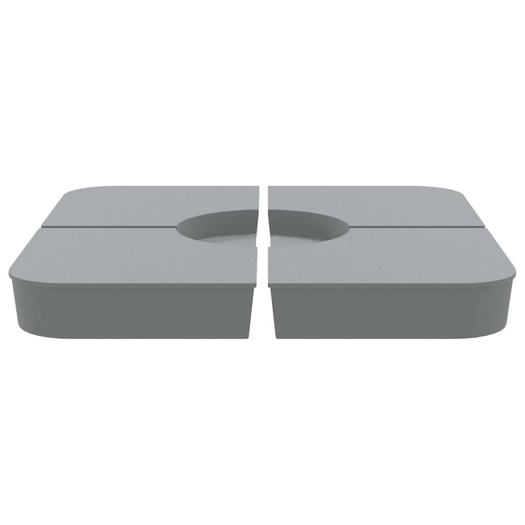 vidaXL 4-tlg. Kreuzfuß-Schirmständer-Set 100 kg PP