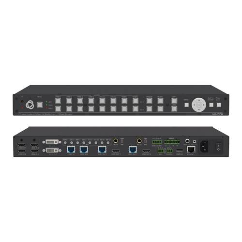 KRAMER VP-778 - 4K Matrixschalter & Doppelscaler (4K@30Hz | HDBaseT | 8x Eingänge | Endverstärker | 19“ Rackformat |
