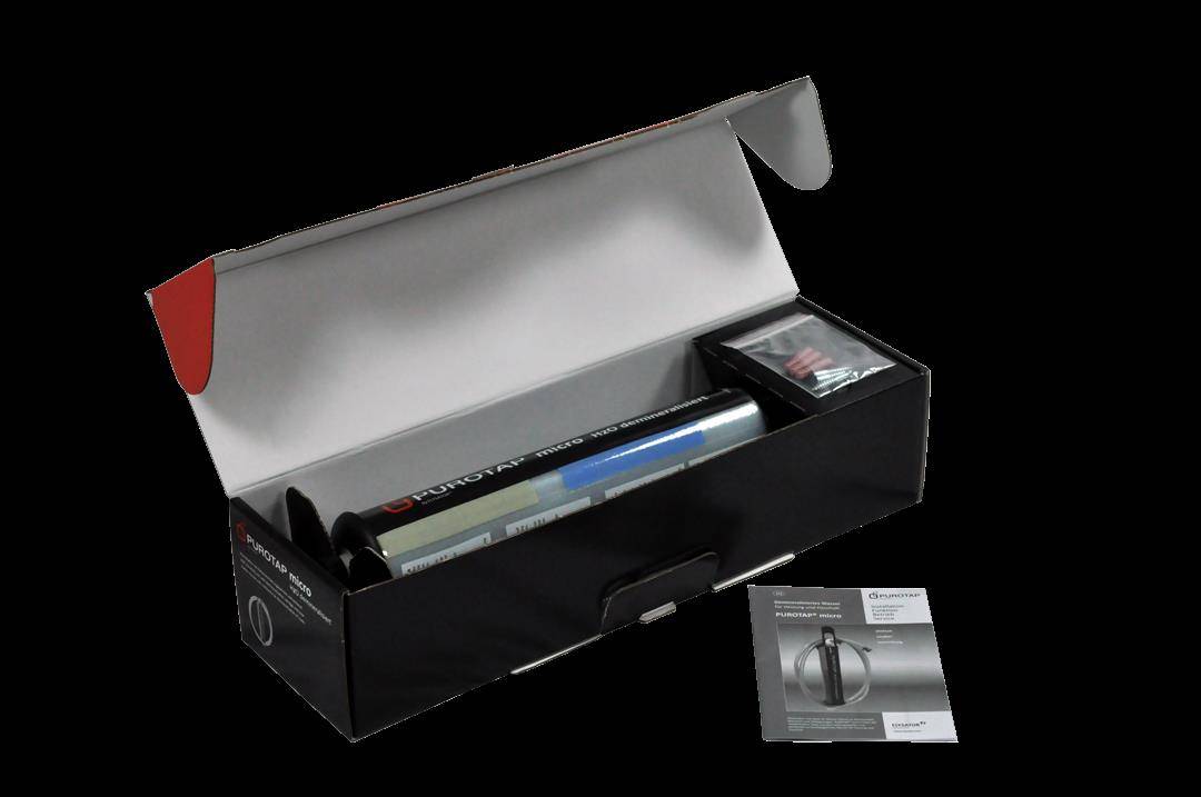 Elysator 300 micro DS - Vollentsalzungspatrone mit Wandhalter & Füllschlauch Purotap mit Farbumschlag