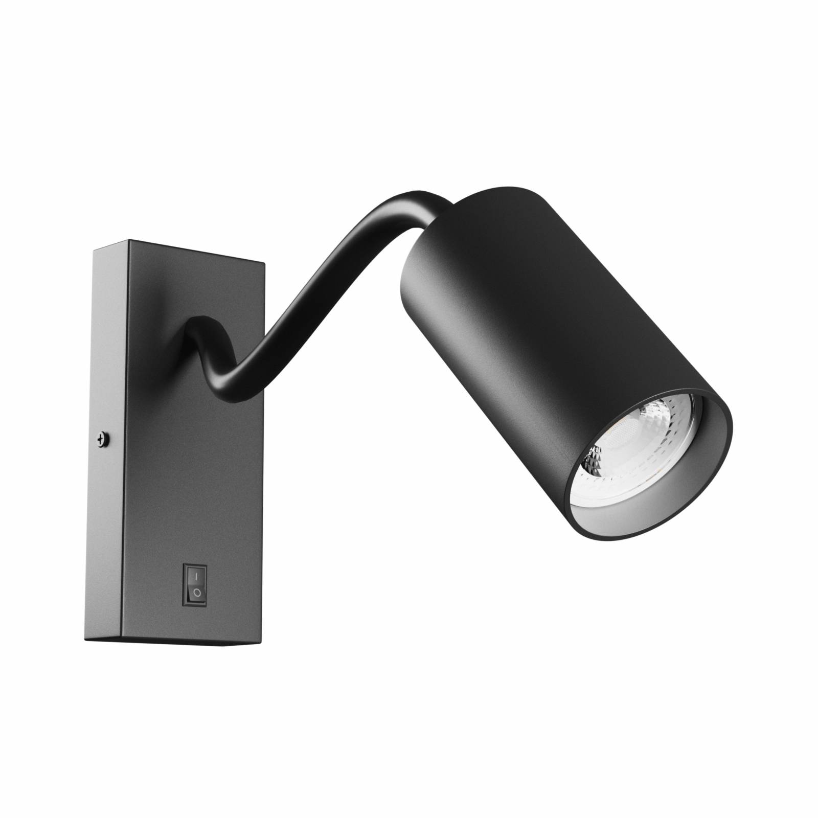 Spectrum LED Wandleuchte SQUALLA VARIOSA FLEXI SWITCH GU10 mit Schalter rund schwarz max. 10W