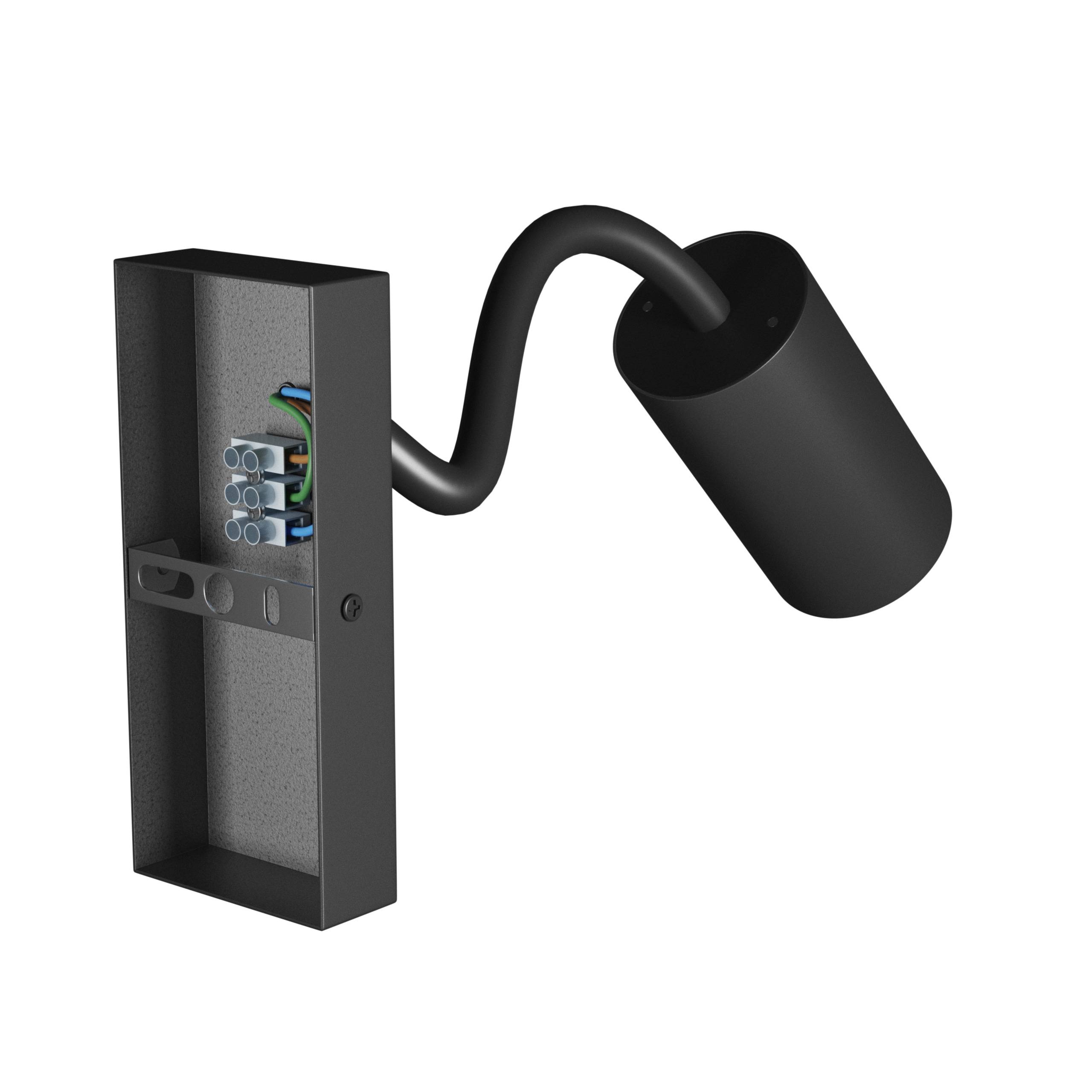 Spectrum LED Wandleuchte SQUALLA VARIOSA FLEXI SWITCH GU10 mit Schalter rund schwarz max. 10W