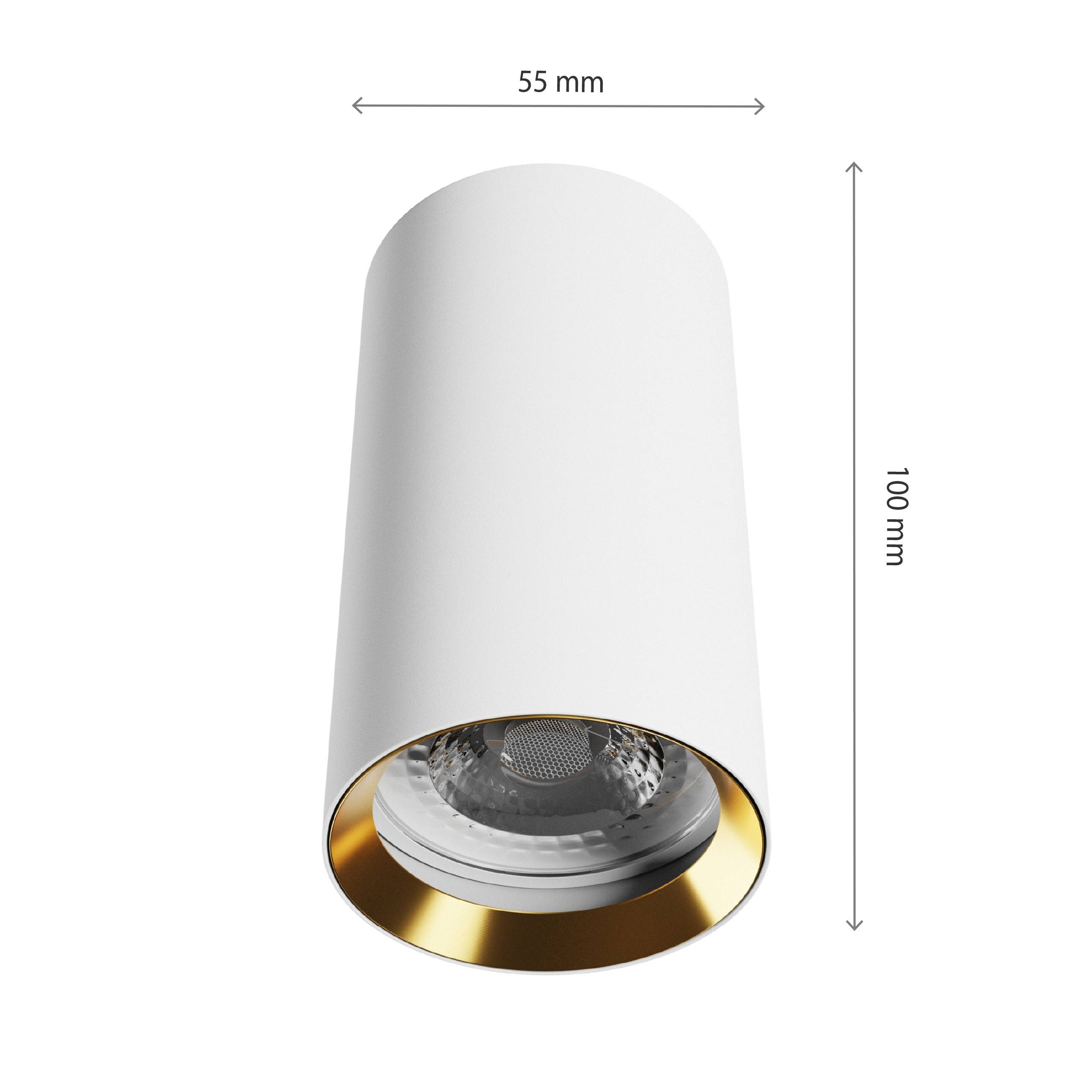 Spectrum LED Aufbauleuchte CHLOE VARIOSA GU10 IP20 Innenleuchte rund Weiß & Gold max. 10W