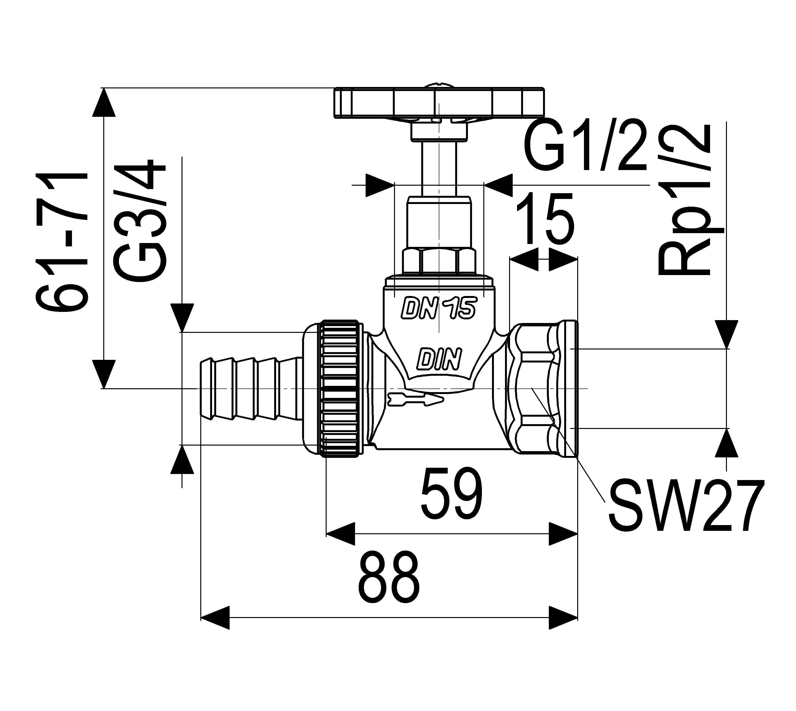 JS KESSELFUELLVENTIL, DN15 EINGANG SV 3/4",AUSGANG IG 1/2"