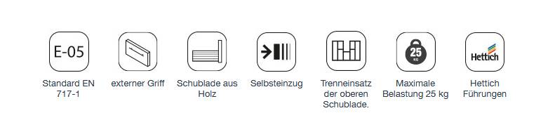 Salgar Noja Komplett-Set 900 2 Schubladen Nature