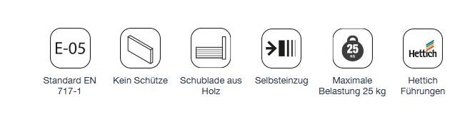 Salgar Noja Komplett-Set 850 2 Schubladen - Tür rechts Nussbaum