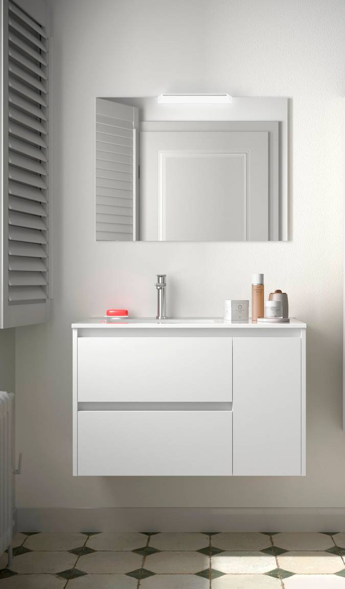 Salgar Noja Komplett-Set 850 2 Schubladen - Tür rechts White Satin
