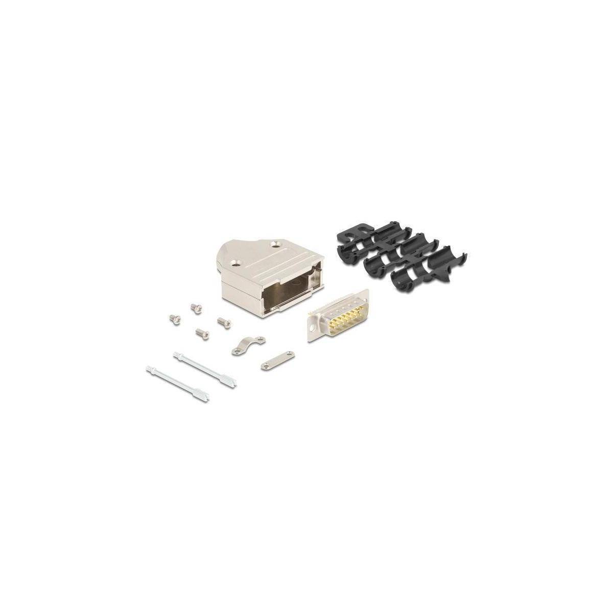67132 - Sub-D Steckergehäuse 15 Pin aus Metall inklusive Steckerverbinder Stecker