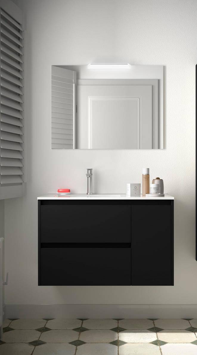 Salgar Noja Komplett-Set 850 2 Schubladen - Tür rechts Black Satin