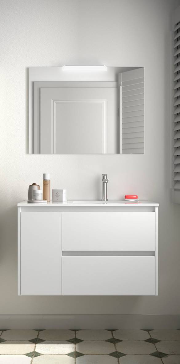 Salgar Noja Komplett-Set 850 2 Schubladen - Tür links White Satin