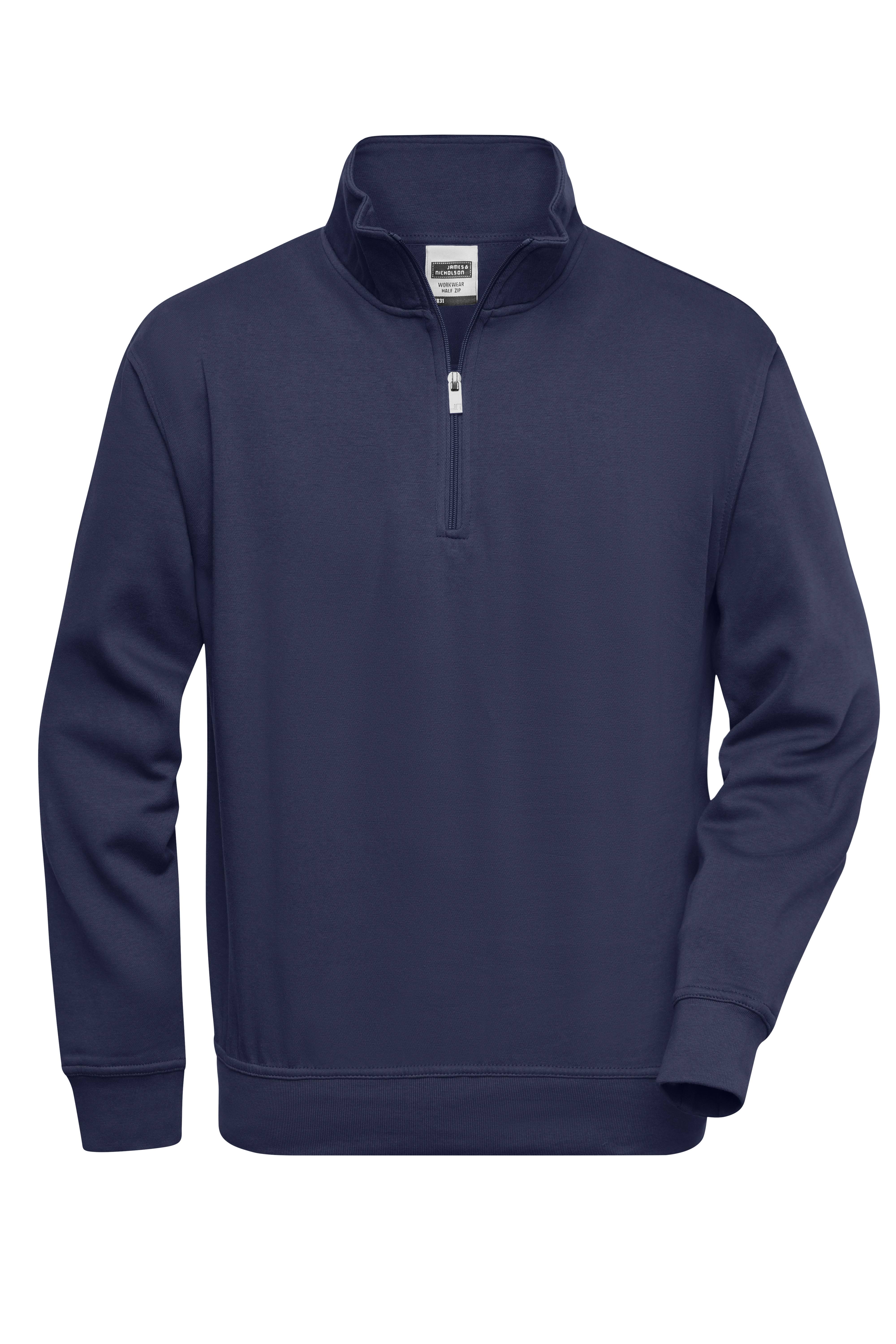 James & Nicholson® Workwear Half Zip Sweat JN831 Größe: navy_L