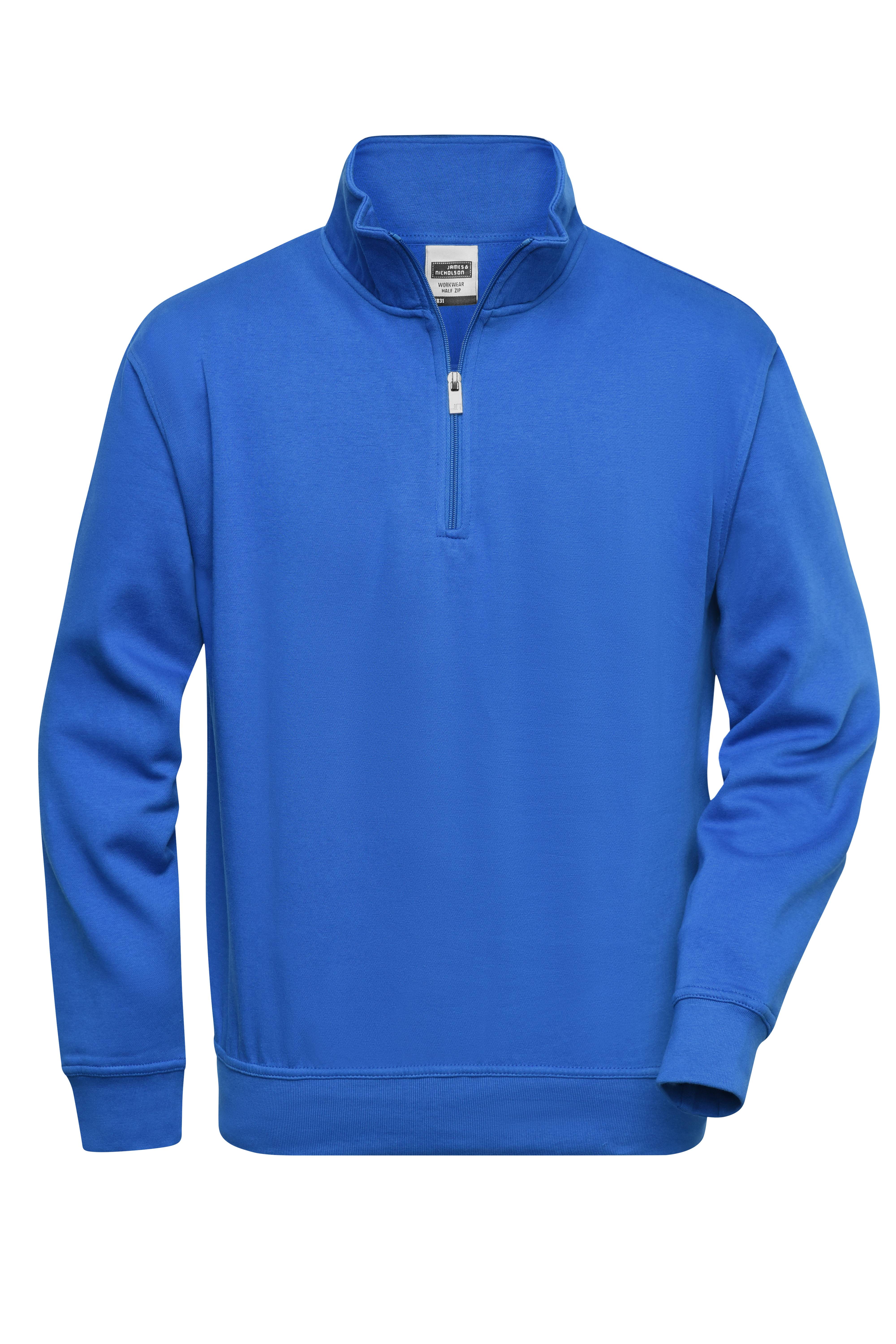 James & Nicholson® Workwear Half Zip Sweat JN831 Größe: royal_XL