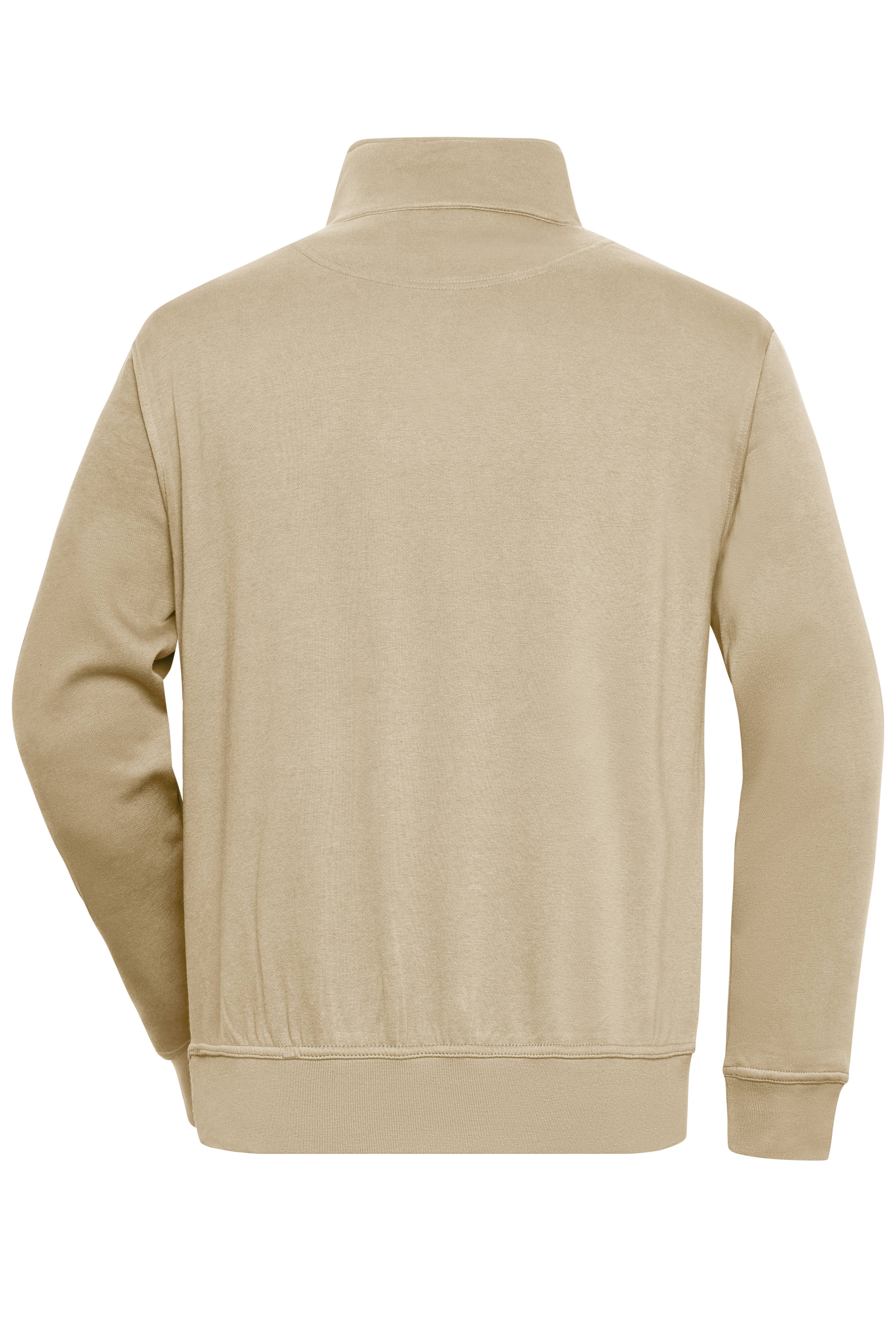 James & Nicholson® Workwear Half Zip Sweat JN831 Größe: stone_XS