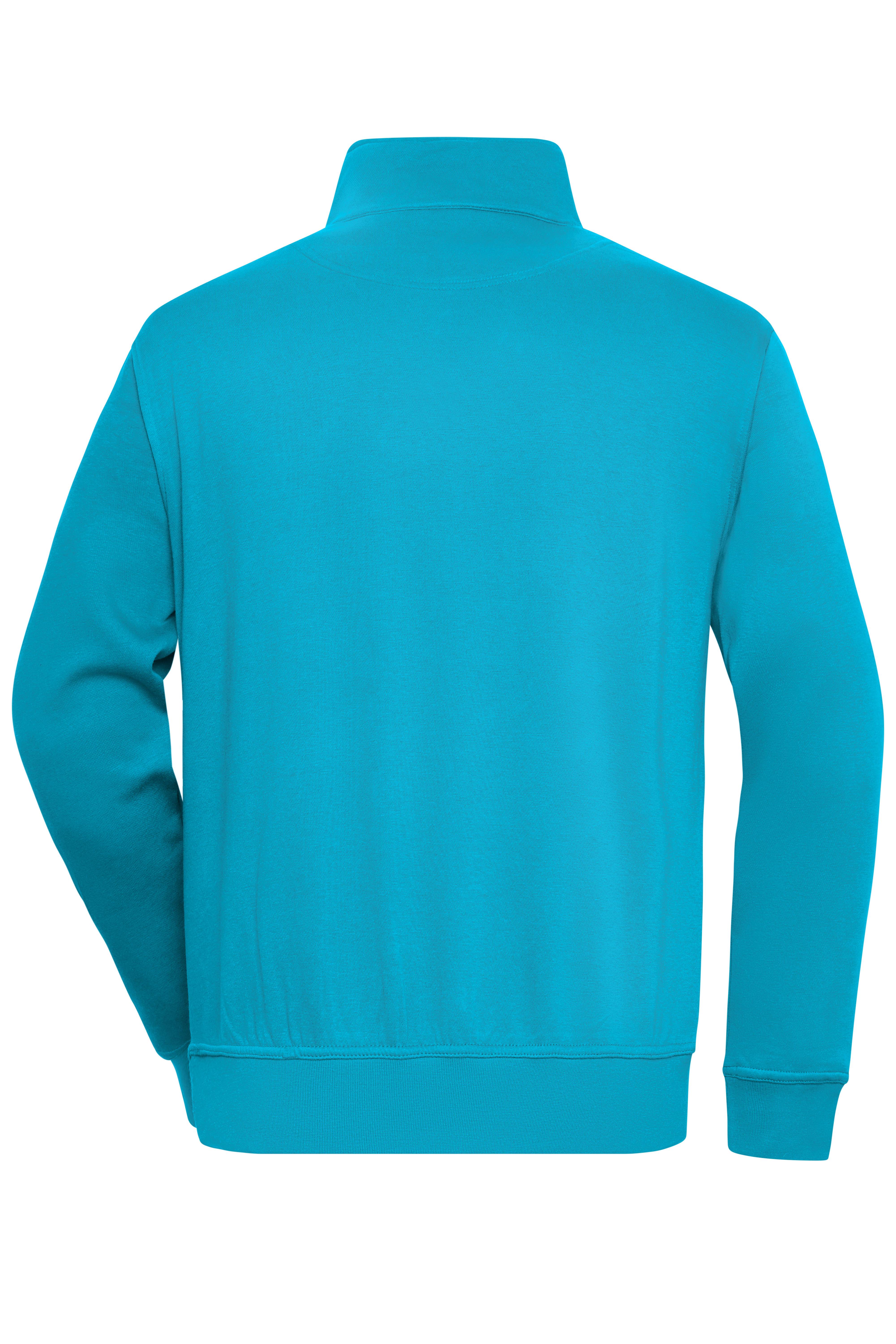 James & Nicholson® Workwear Half Zip Sweat JN831 Größe: turquoise_4XL