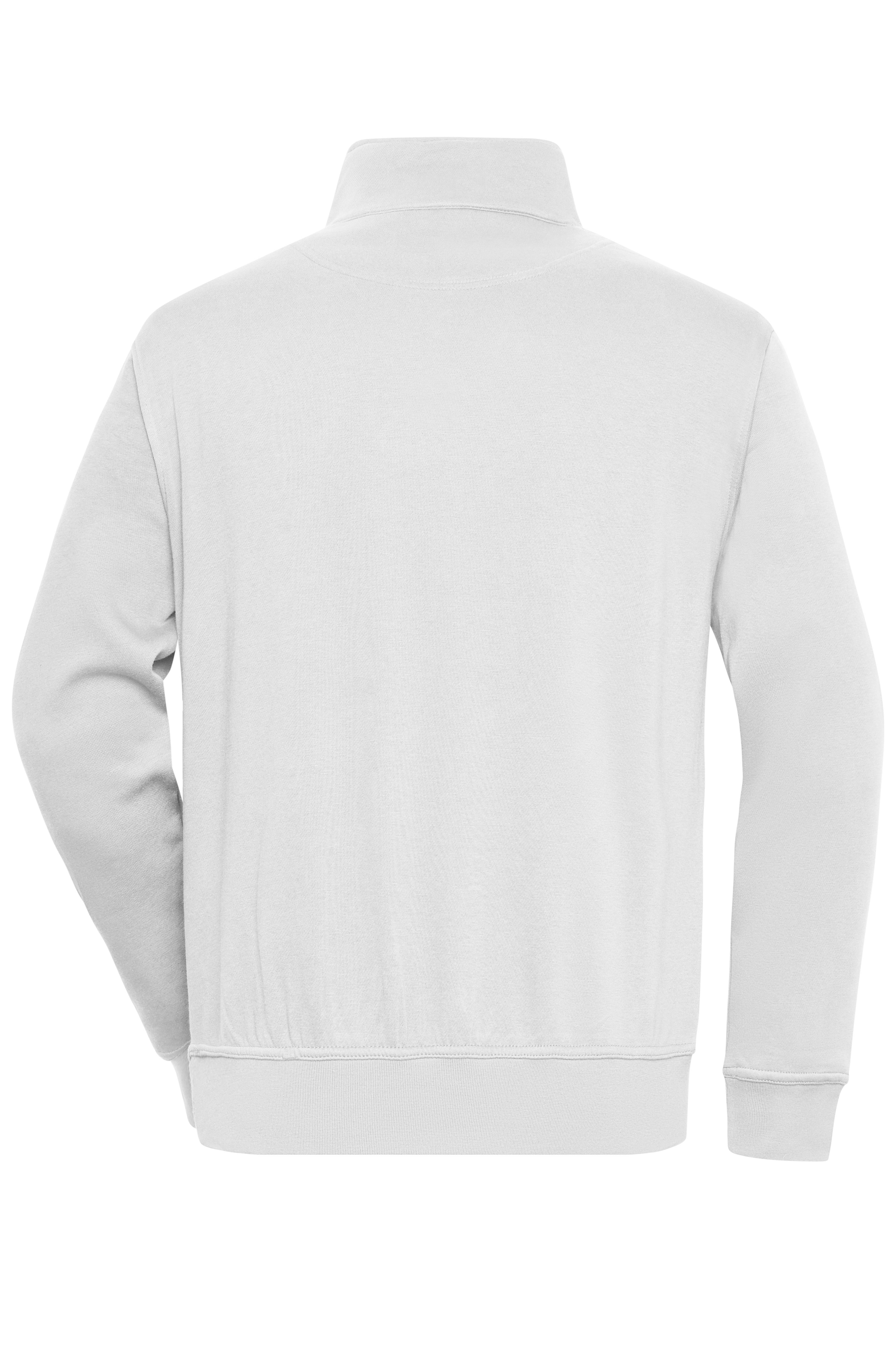 James & Nicholson® Workwear Half Zip Sweat JN831 Größe: white_M
