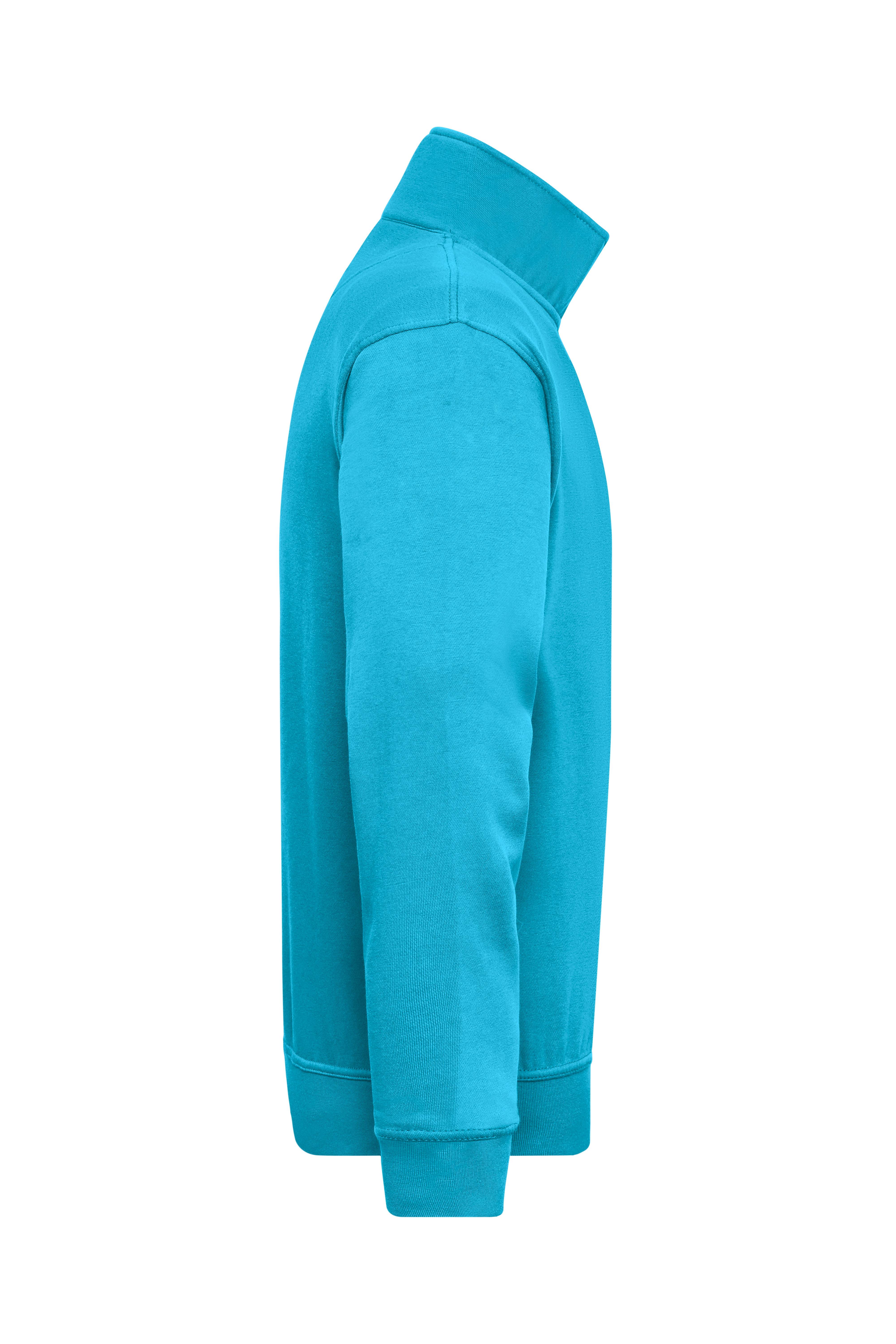 James & Nicholson® Workwear Half Zip Sweat JN831 Größe: turquoise_4XL