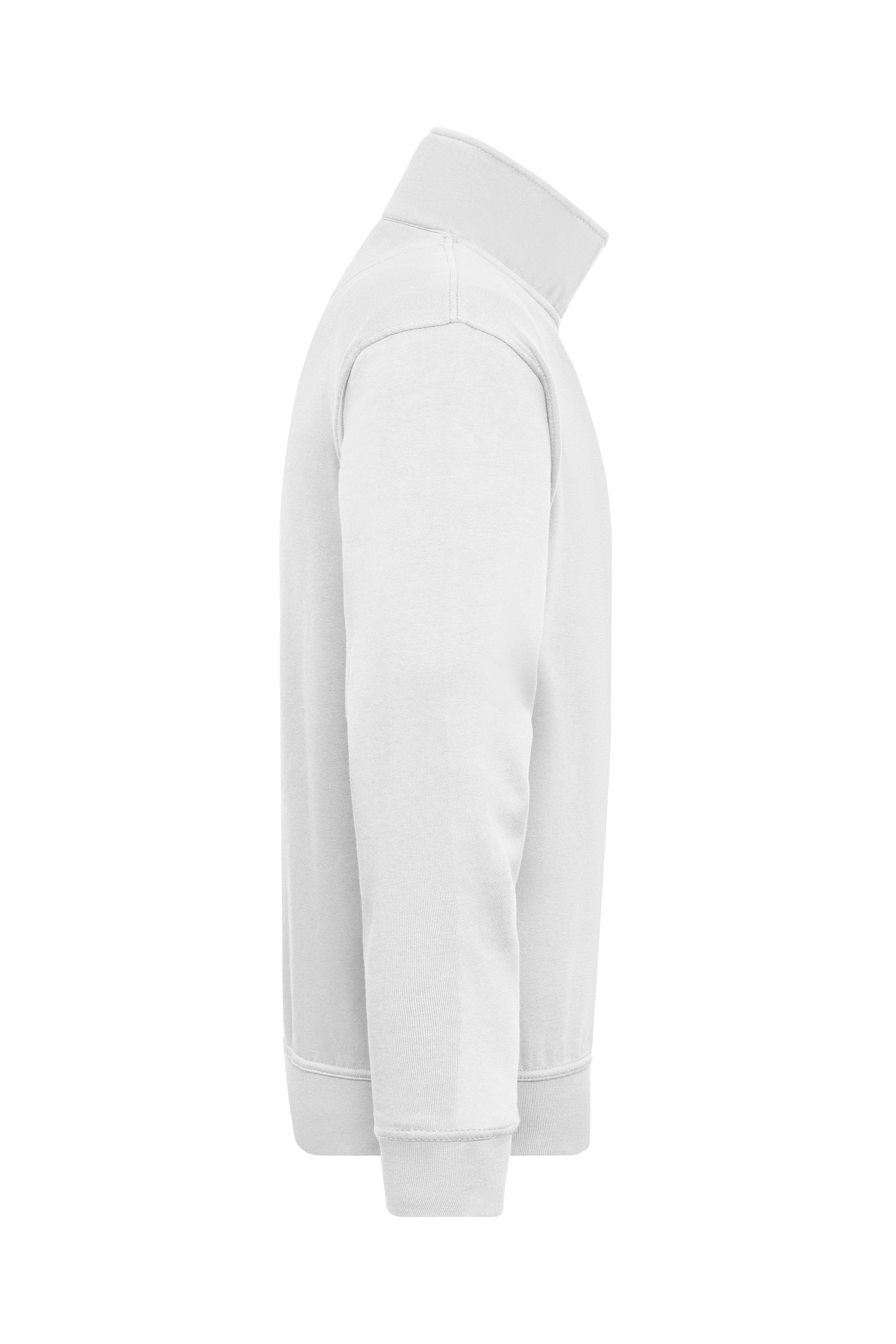 James & Nicholson® Workwear Half Zip Sweat JN831 Größe: white_4XL