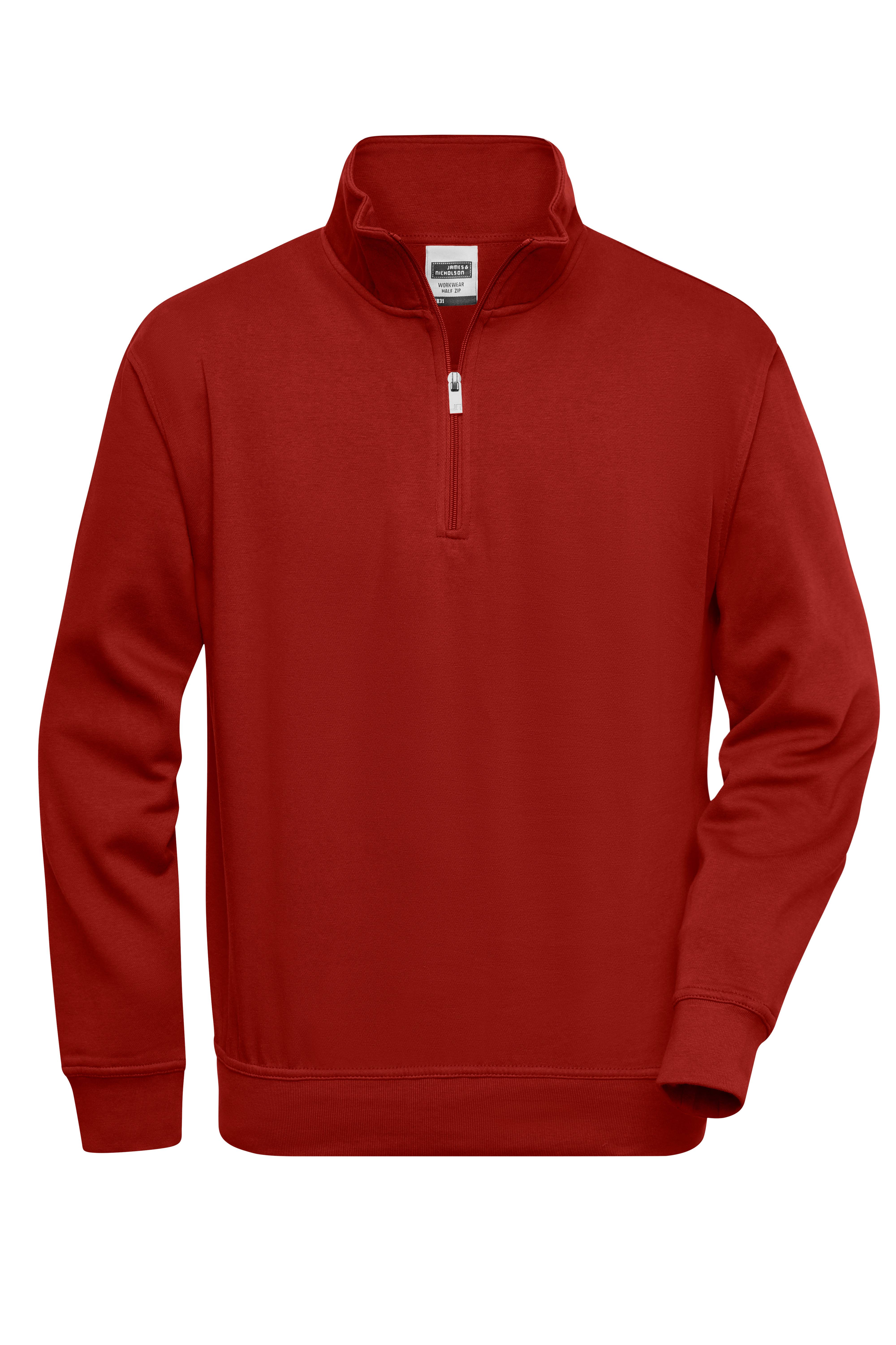 James & Nicholson® Workwear Half Zip Sweat JN831 Größe: wine_M