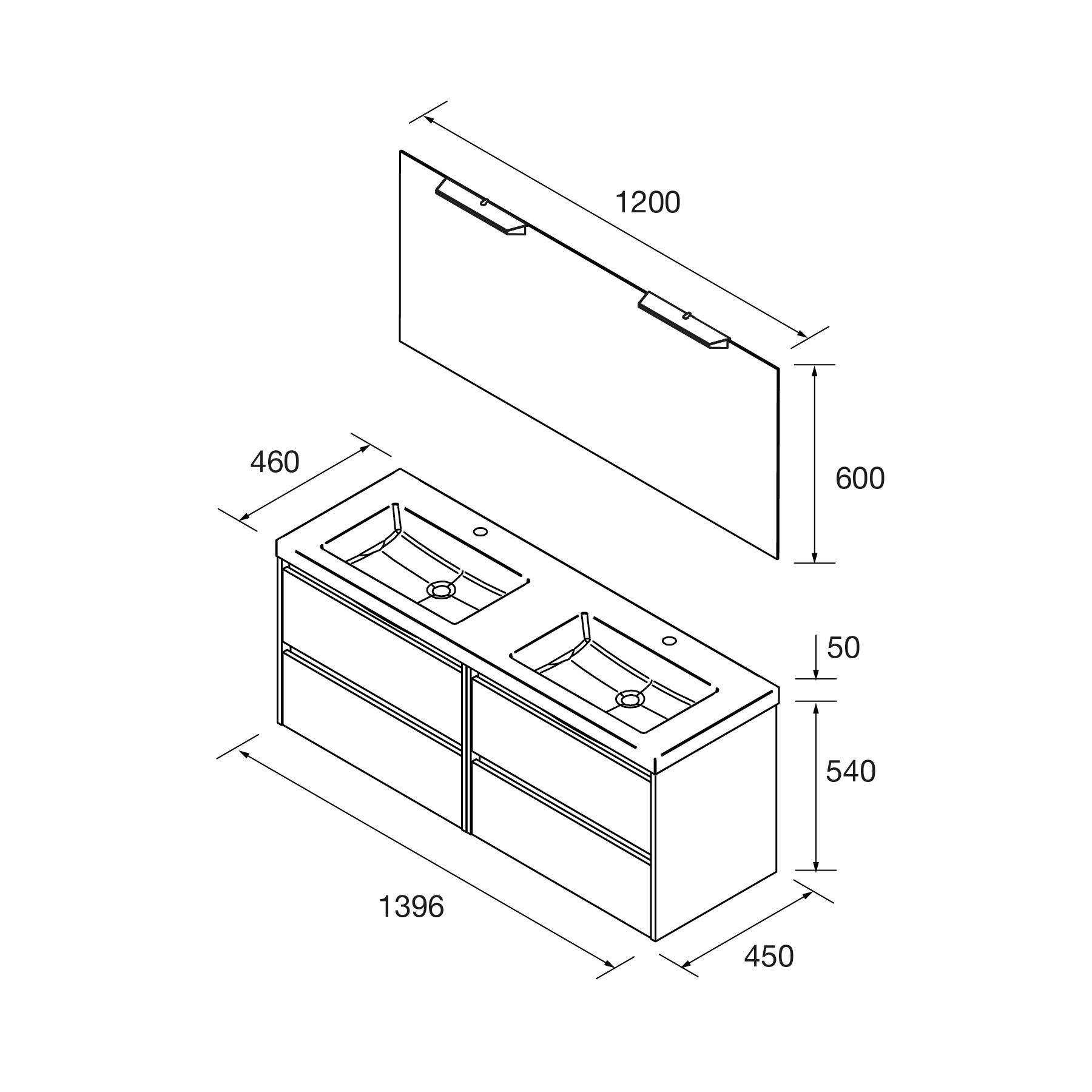 Salgar Noja Komplett-Set 1400 4 Schubladen Red Satin