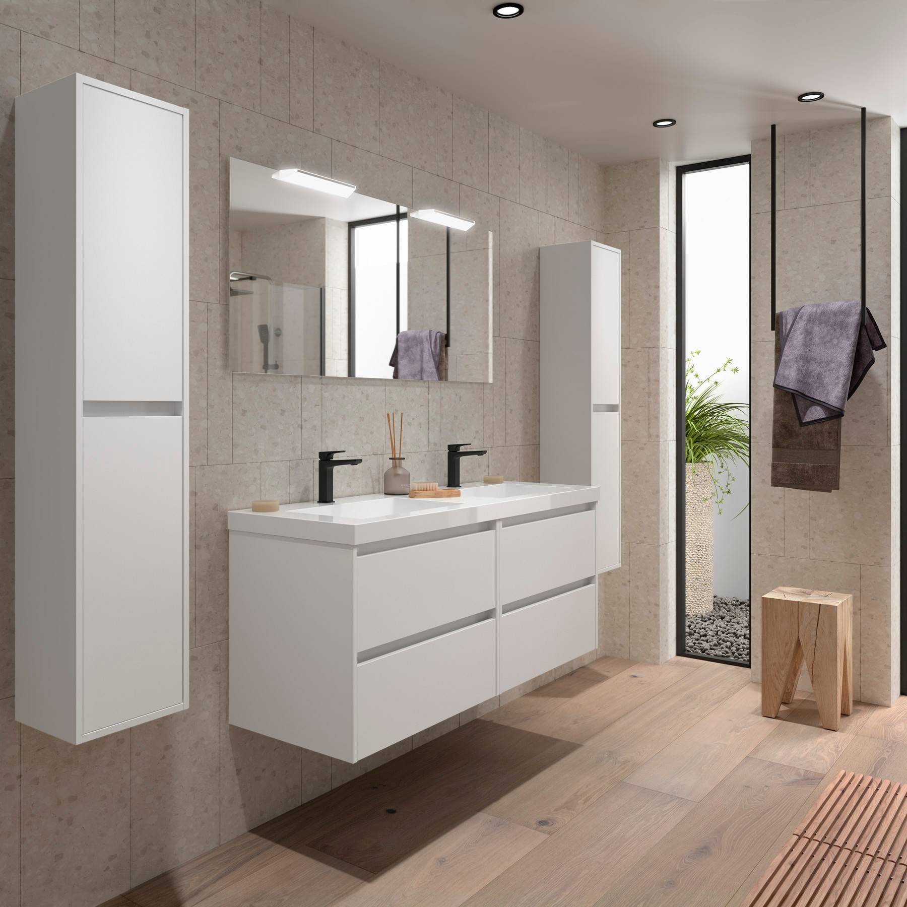Salgar Noja Komplett-Set 1400 4 Schubladen White Satin