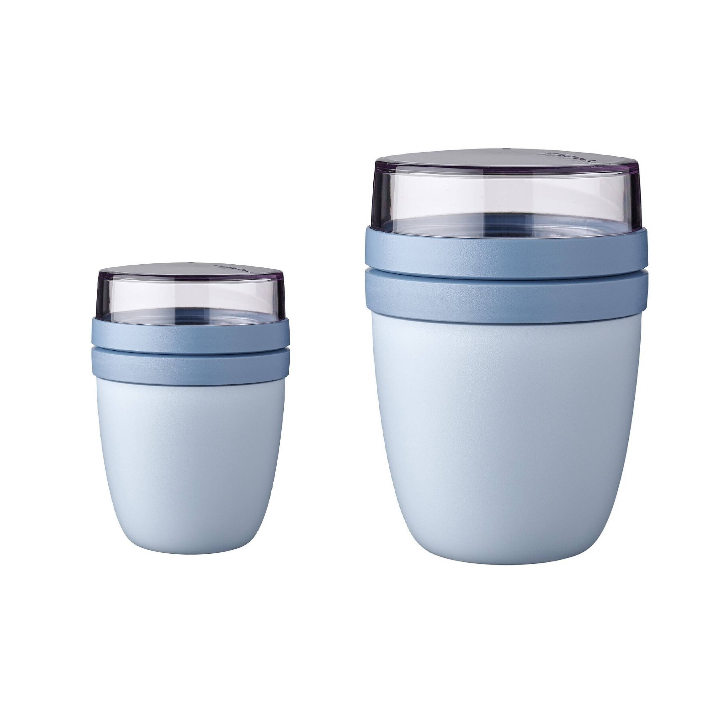 Mepal | Lunchpot Ellipse Duo | praktischer Becher für Müsli & Joghurt | geeignet für Tiefkühler, Mikrowelle & Spülmaschine | 300 & 500 ml | Nordi