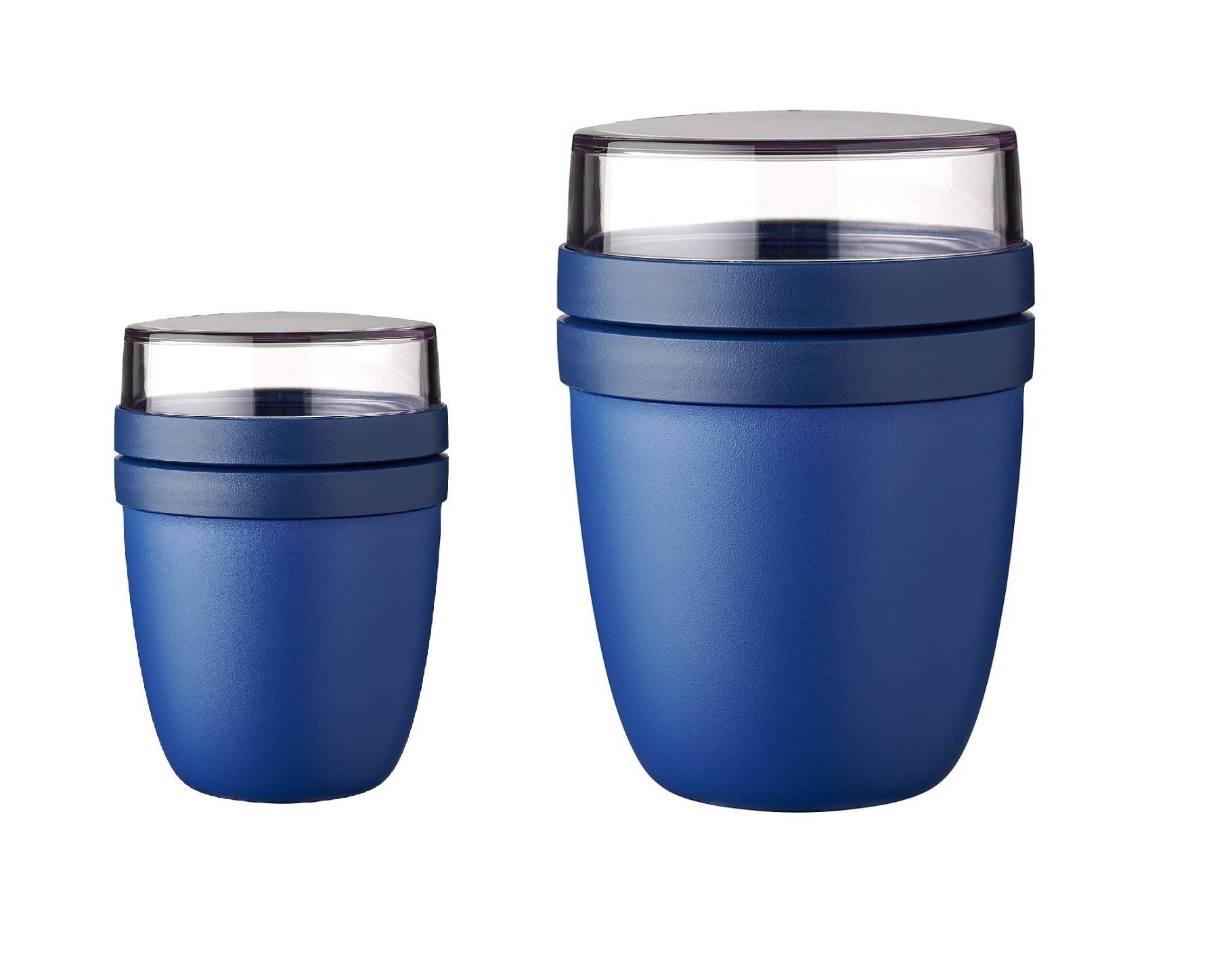 Mepal | Lunchpot Ellipse Duo | praktischer Müslibecher & Joghurtbecher | für Tiefkühler, Mikrowelle & Spülmaschine | 300 & 500 ml | Vivid Blue