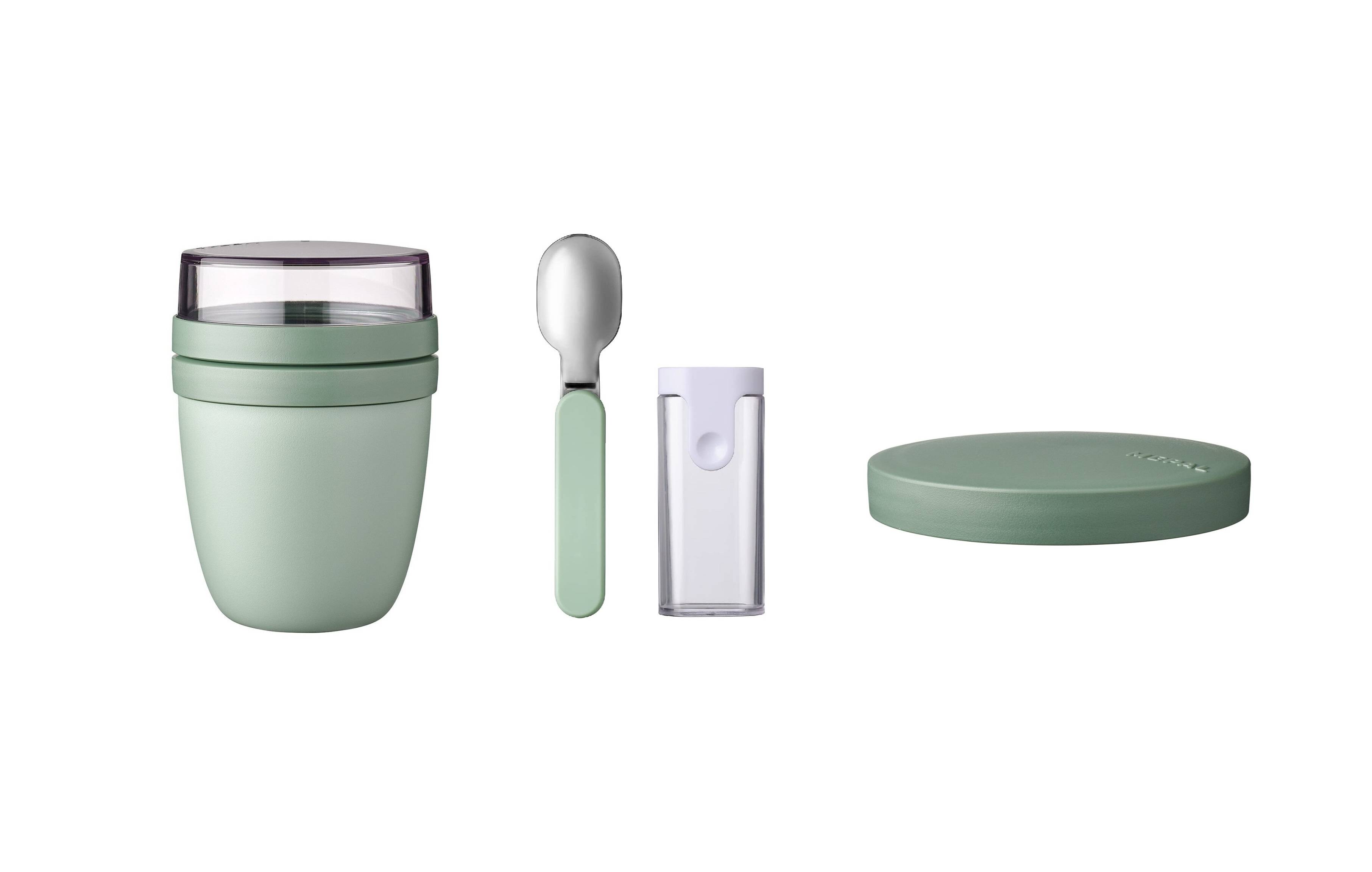 Mepal | Lunchpot Switch Set | mit faltbarem Löffel Ellipse | wandelbar von Lunchpot zu Snackpot | praktischer Müslibecher | tiefkühler- und mikrowe