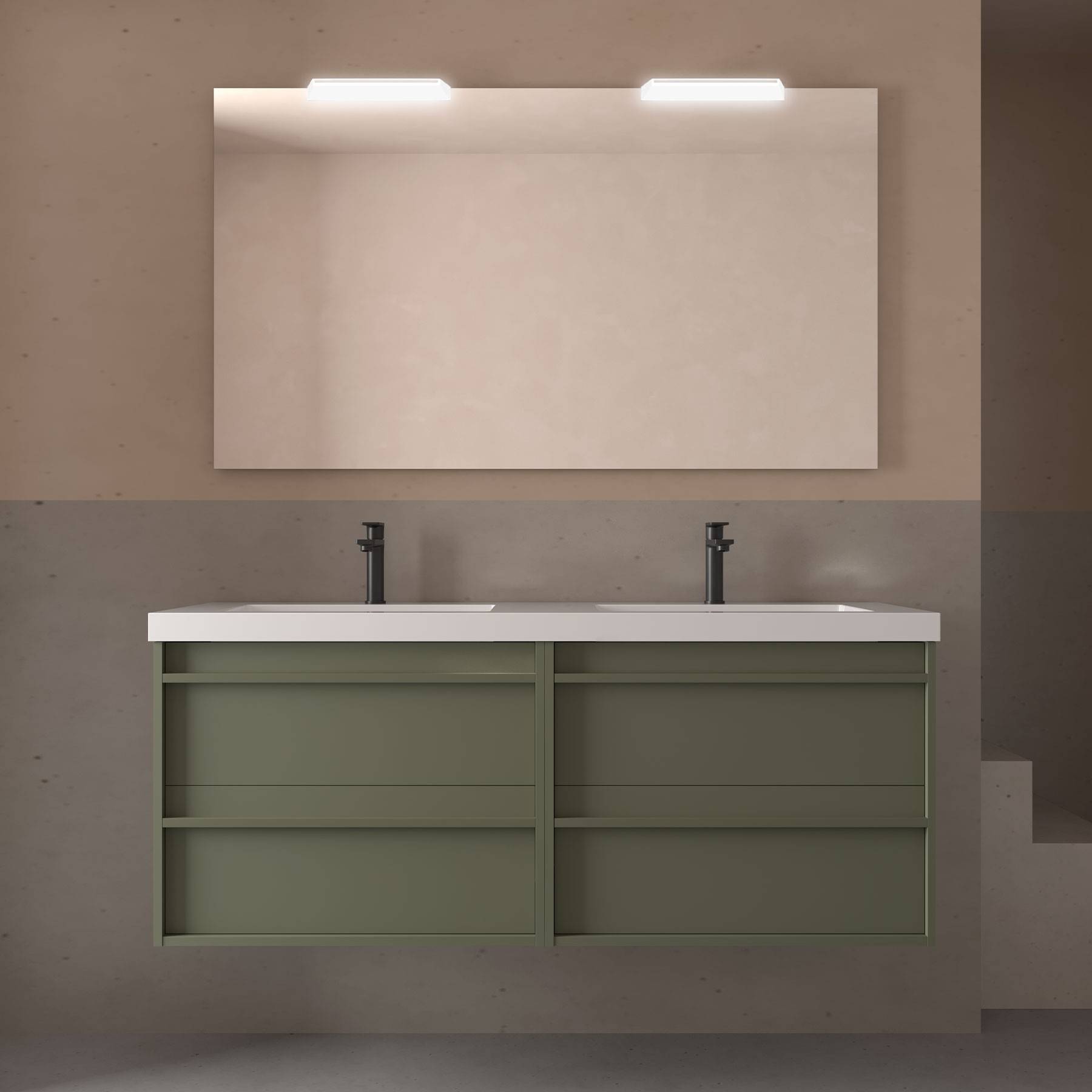 Salgar Möbel + Waschbecken ATTILA 1400 4 Schubladen GREEN SATIN