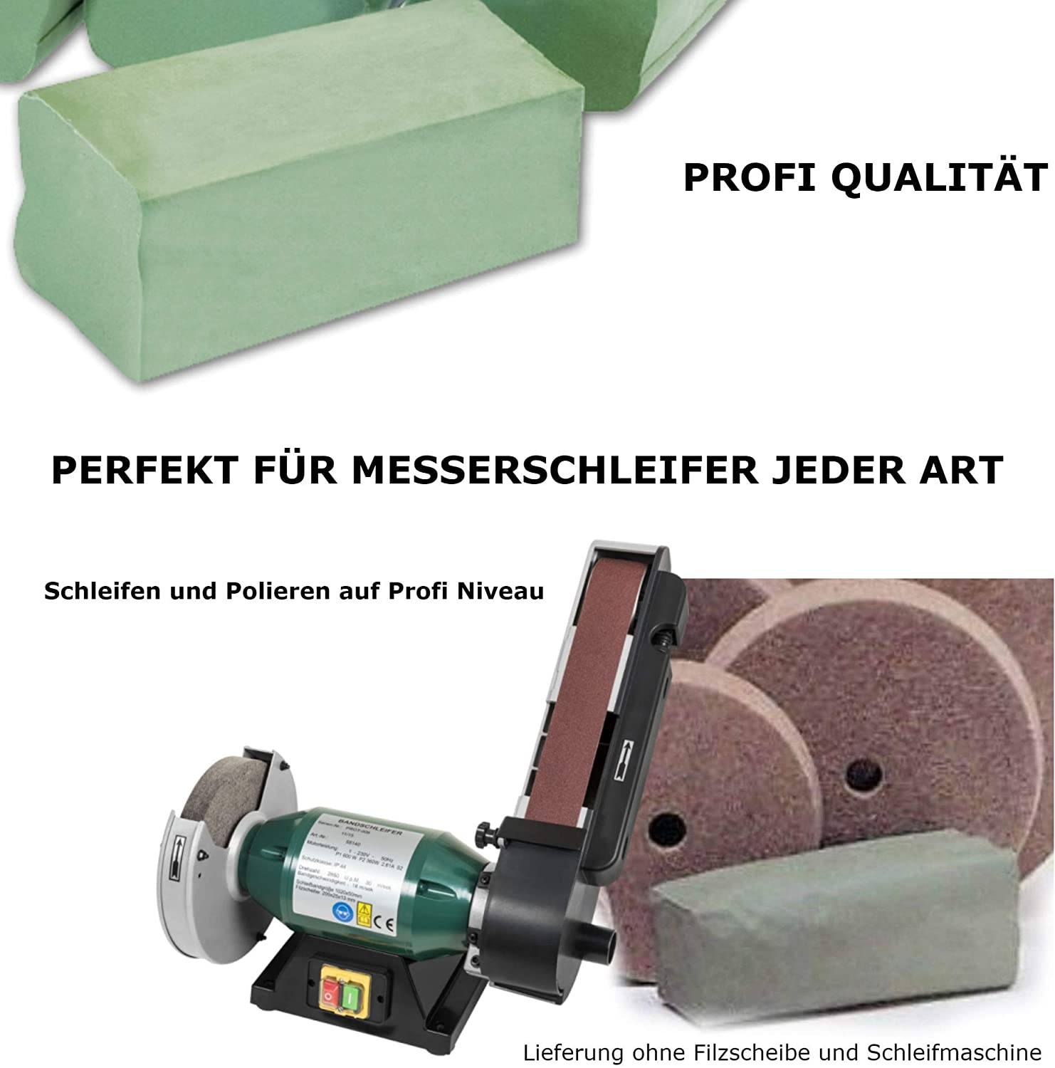 2 x 500g grün = 1kg Polierpaste Messerschleifer Schleifpaste Abziehpaste Lamellenschleifer Polier Schleif Abzieh Mittel