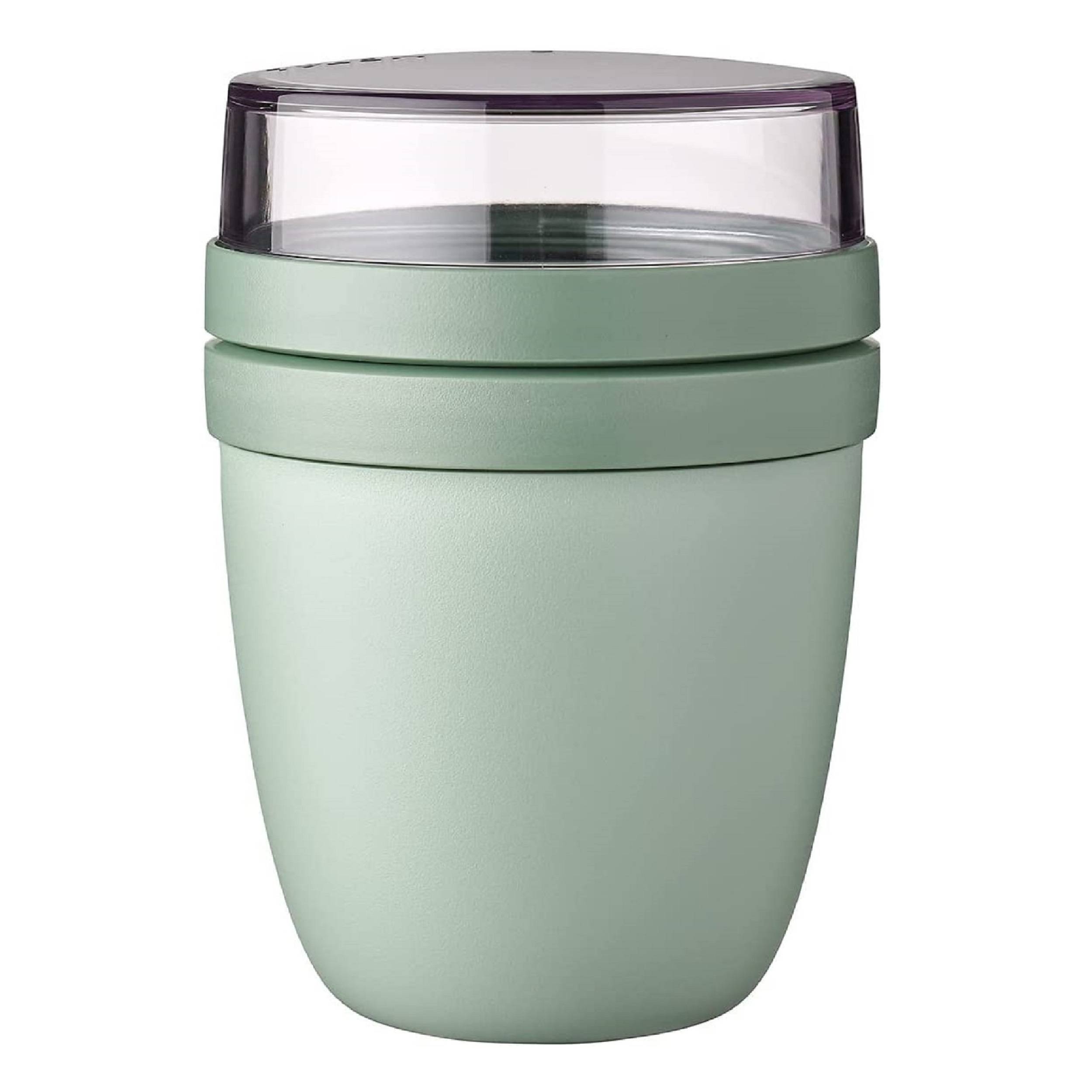 Mepal | Lunchpot Mini Ellipse | Nordic Sage | praktischer Müslibecher | Joghurtbecher | To Go Becher | geeignet für Tiefkühler, Mikrowelle & Spülm