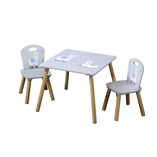 Kesper | Kindertisch Set mit 2 Stühlen | Material: Faserplatte/Holz | Farbe: Alpaka Grau Kesper | Kindertisch Set mit 2 Stühlen | Material: Faserplatte/Holz | Farbe: Alpaka Grau