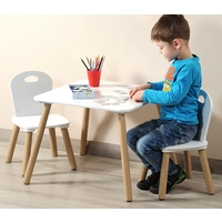 Kesper | Kindertisch Set mit 2 Stühlen | Material: Faserplatte/Holz | Farbe: Alpaka Grau Kesper | Kindertisch Set mit 2 Stühlen | Material: Faserplatte/Holz | Farbe: Alpaka Grau