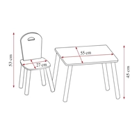 Kesper | Kindertisch Set mit 2 Stühlen | Material: Faserplatte/Holz | Farbe: Alpaka Grau Kesper | Kindertisch Set mit 2 Stühlen | Material: Faserplatte/Holz | Farbe: Alpaka Grau