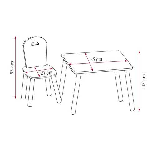 Kesper | Kindertisch Set mit 2 Stühlen | Material: Faserplatte/Holz | Farbe: Alpaka Grau Kesper | Kindertisch Set mit 2 Stühlen | Material: Faserplatte/Holz | Farbe: Alpaka Grau