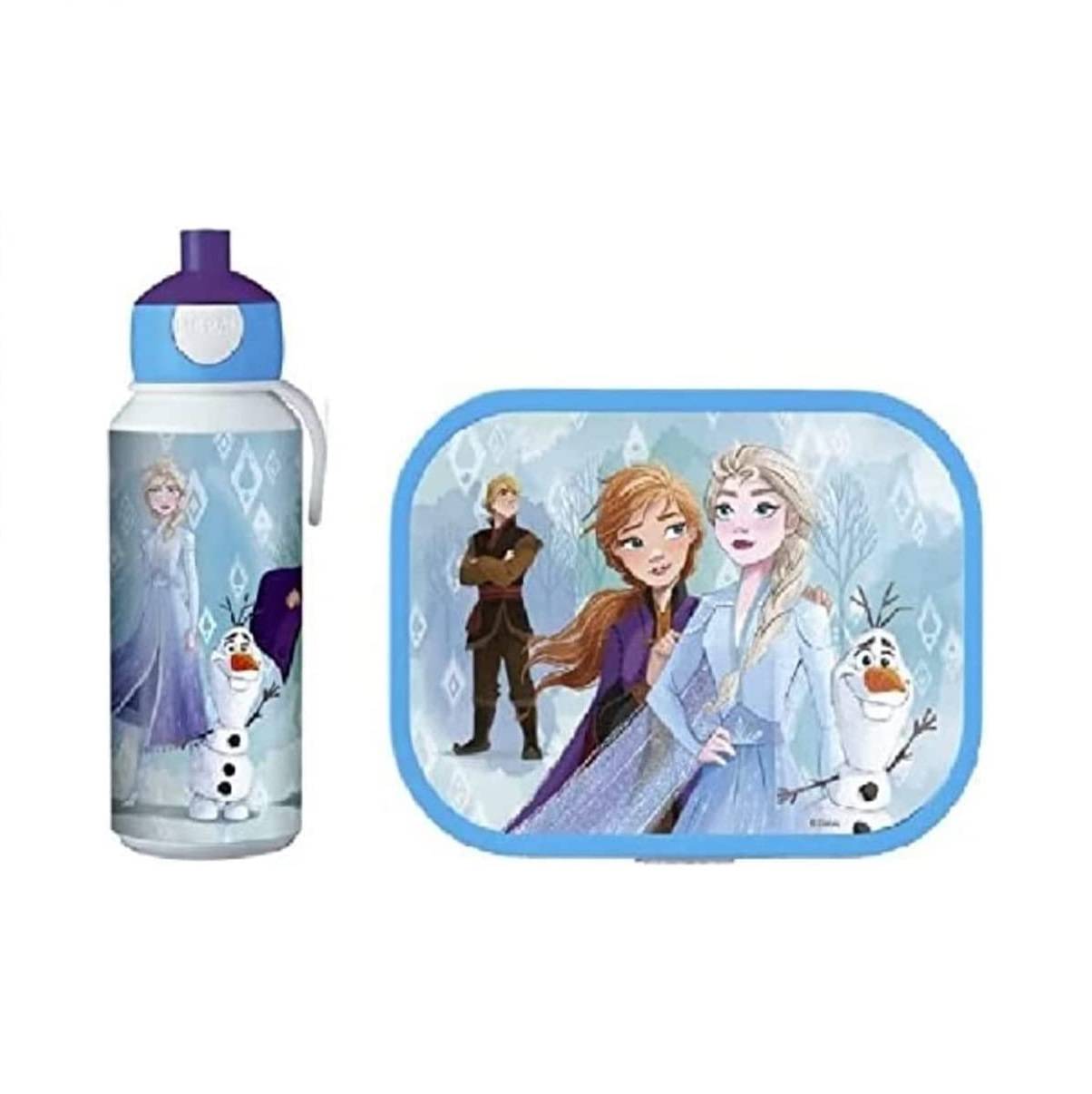 Mepal | Campus Pausenset | Trinkflasche & Brotdose mit Bento | ideal für Schule & Freizeit | spülmaschinenfest | Frozen II Design