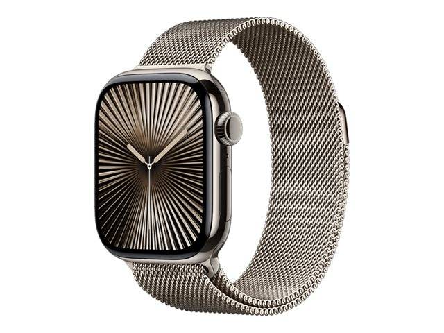 Apple Watch S10 (2024) Titan Cellular 42mm natur (Milanaise Armband natur)