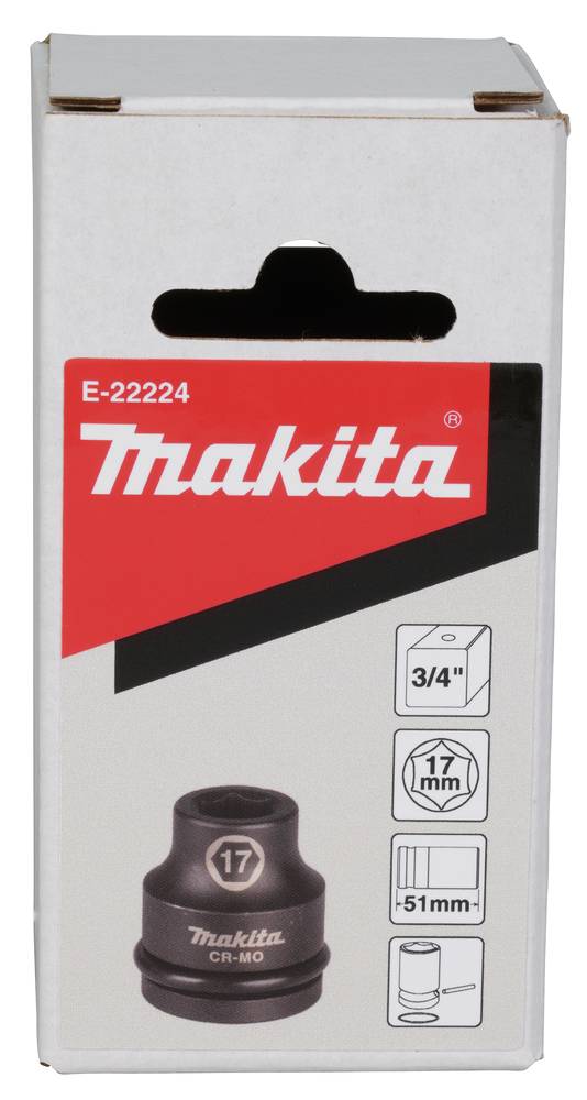 Makita Schlagnuss 3/4" 17 mm 3/4" • Vierkant • 17 x 51 mm