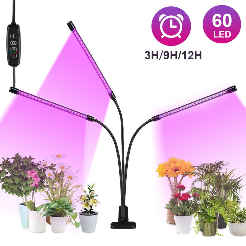 Pflanzenlampe Pflanzenleuchte LED Grow Light – automatischer Timer 3–9–12 Stunden，30 W
