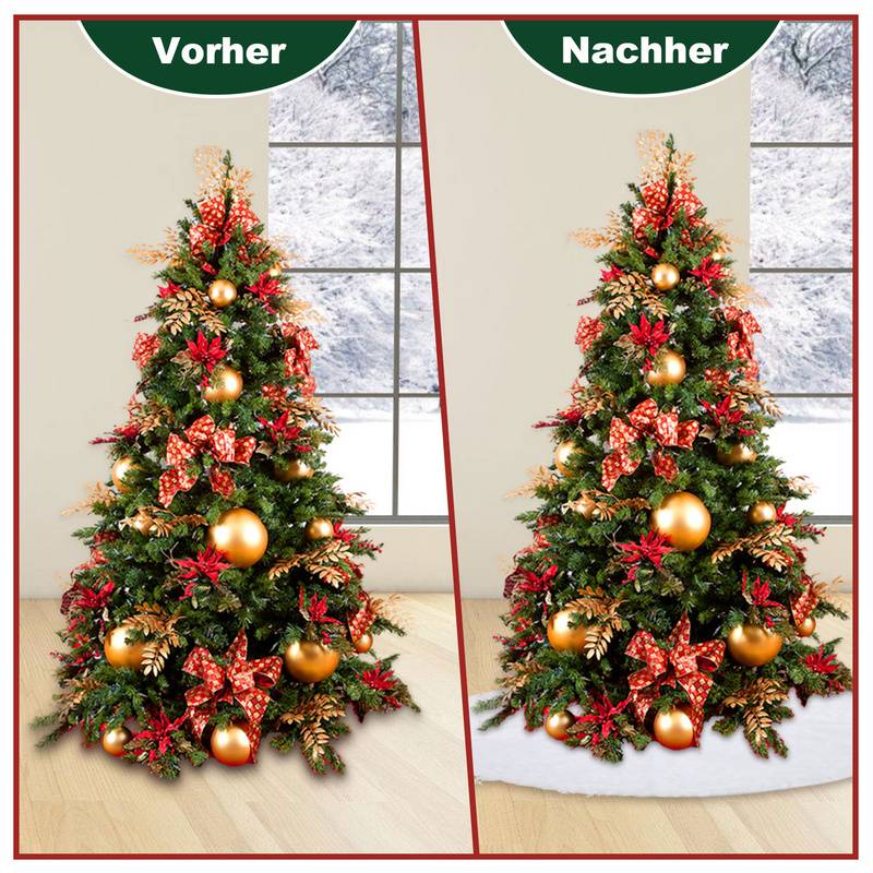 Baumdecke Unterlage Decke Tannenbaum Christbaumdecke Ø 78 cm, weiß Weiss - Weihnachtsbaumdecke Unterlage für Tannenbaum, Weihnachtsbaum
