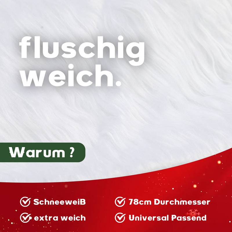 Baumdecke Unterlage Decke Tannenbaum Christbaumdecke Ø 78 cm, weiß Weiss - Weihnachtsbaumdecke Unterlage für Tannenbaum, Weihnachtsbaum
