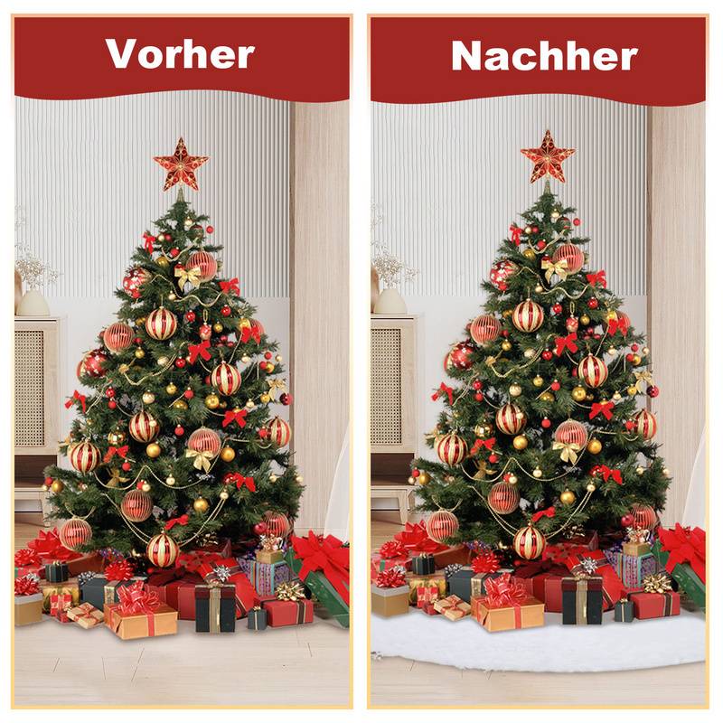 Baumdecke Unterlage Decke Tannenbaum Christbaumdecke Ø 90 cm, weiß Weiss - Weihnachtsbaumdecke Unterlage für Tannenbaum, Weihnachtsbaum