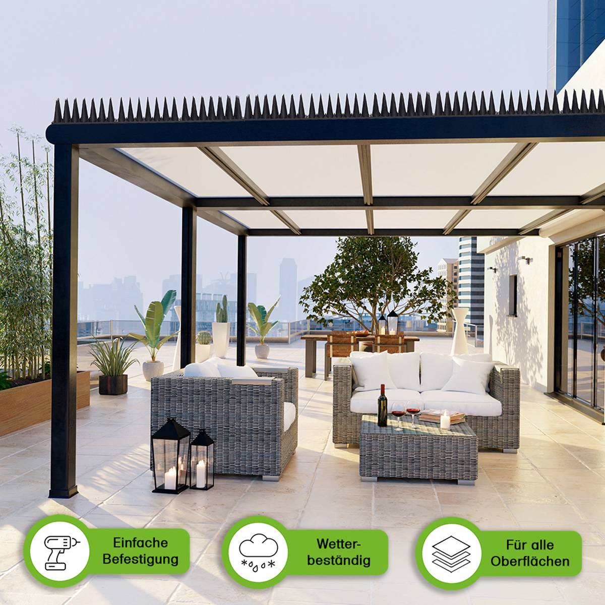 Offgridtec 20 Stk. Taubenabwehr Spikes schwarz 6m Vogelschutz Stacheln Katzenabwehr für Balkon, Fensterbrett, Zaun, Dach