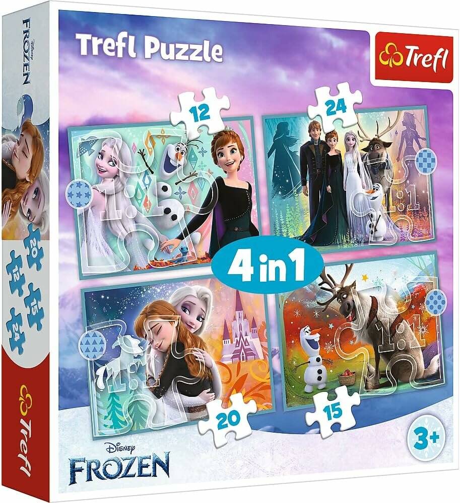 TREFL Ice Kingdom Puzzle: Erstaunliche Welt 4in1 (12,15,20,24 Teile)