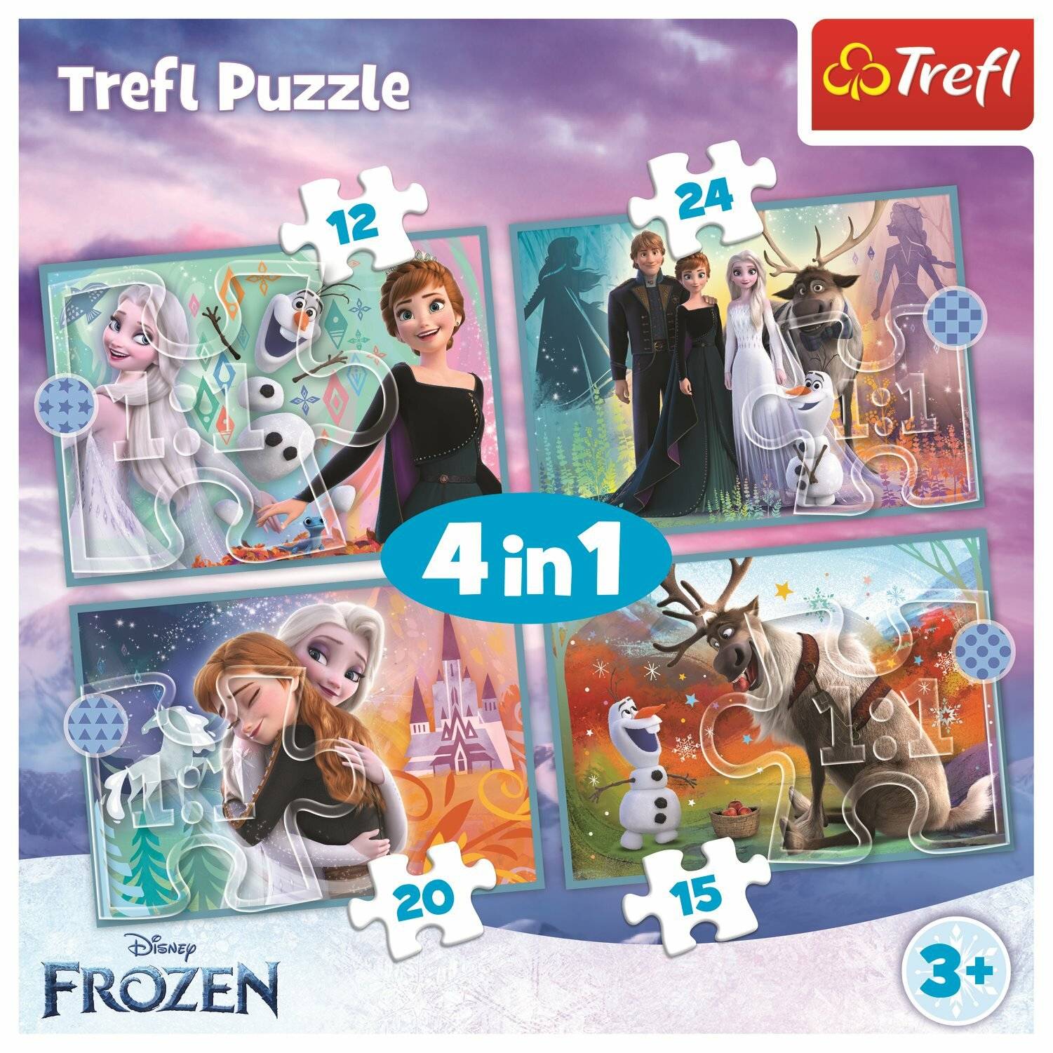 TREFL Ice Kingdom Puzzle: Erstaunliche Welt 4in1 (12,15,20,24 Teile)