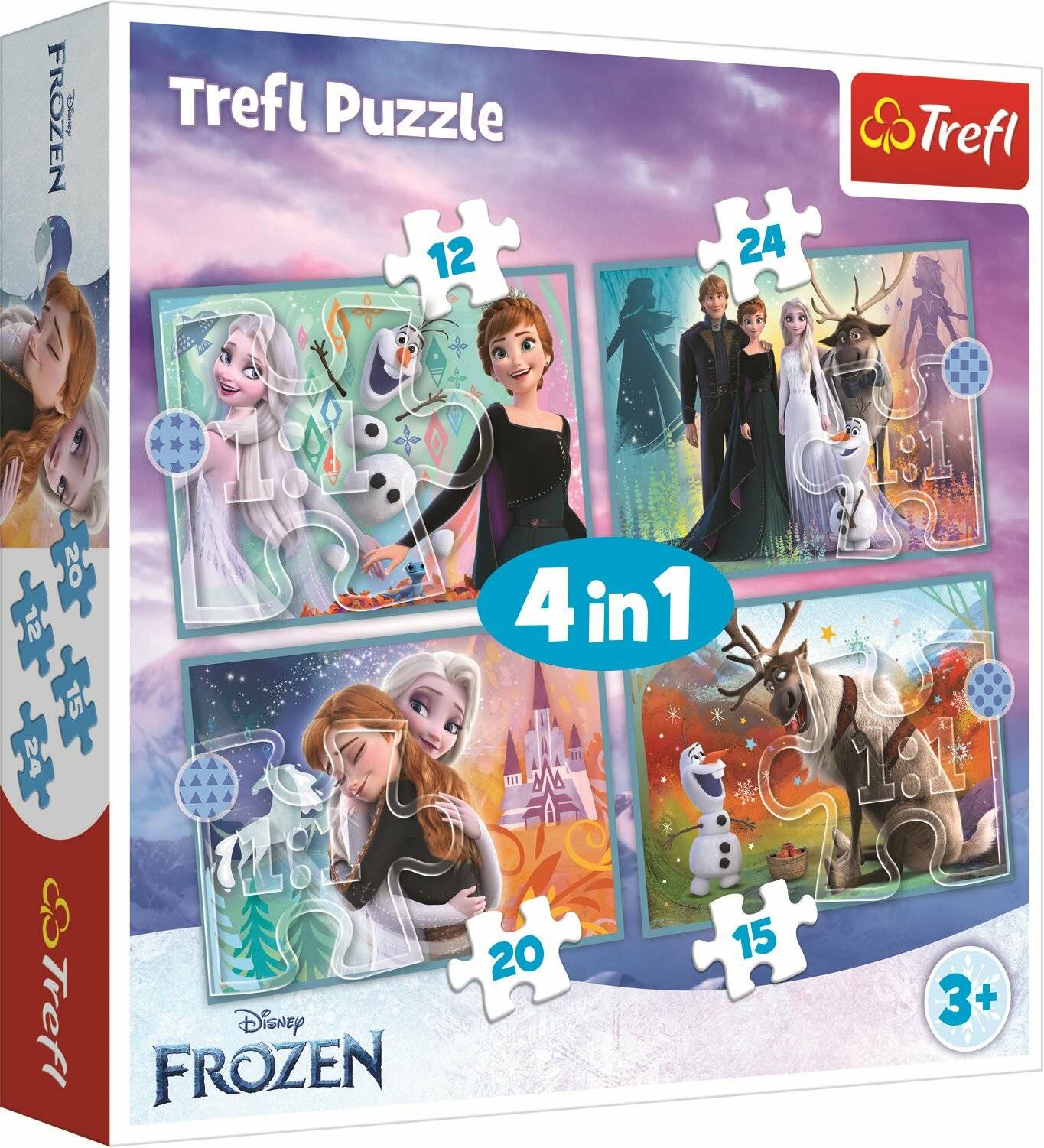 TREFL Ice Kingdom Puzzle: Erstaunliche Welt 4in1 (12,15,20,24 Teile)
