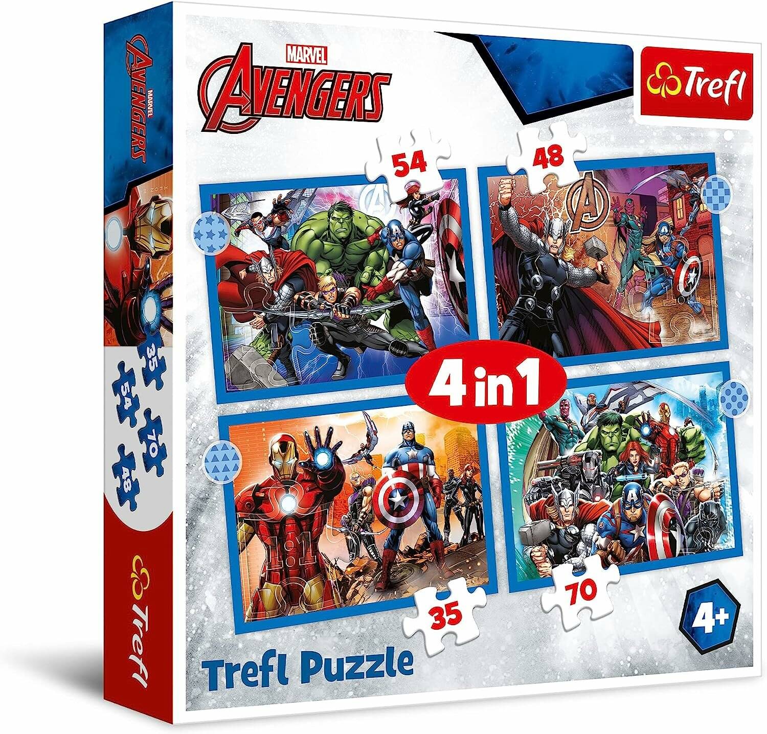 TREFL Puzzle Brave Avengers 4in1 (35,48,54,70 Teile)