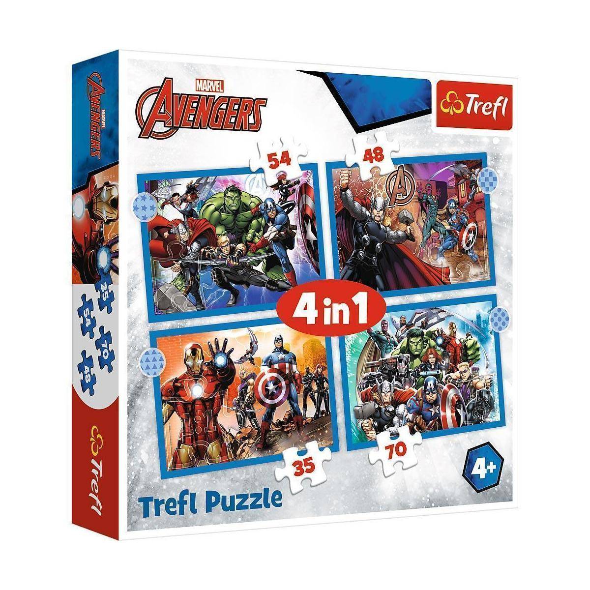 TR34386 - 4 in 1 Puzzle - Marvel Avengers