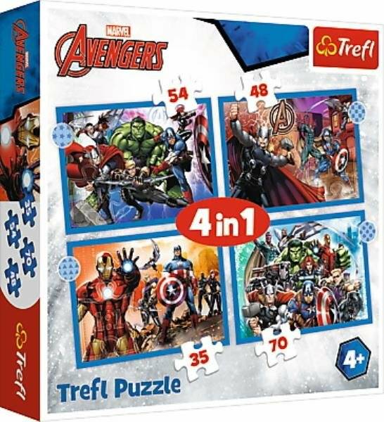 TREFL Puzzle Brave Avengers 4in1 (35,48,54,70 Teile)