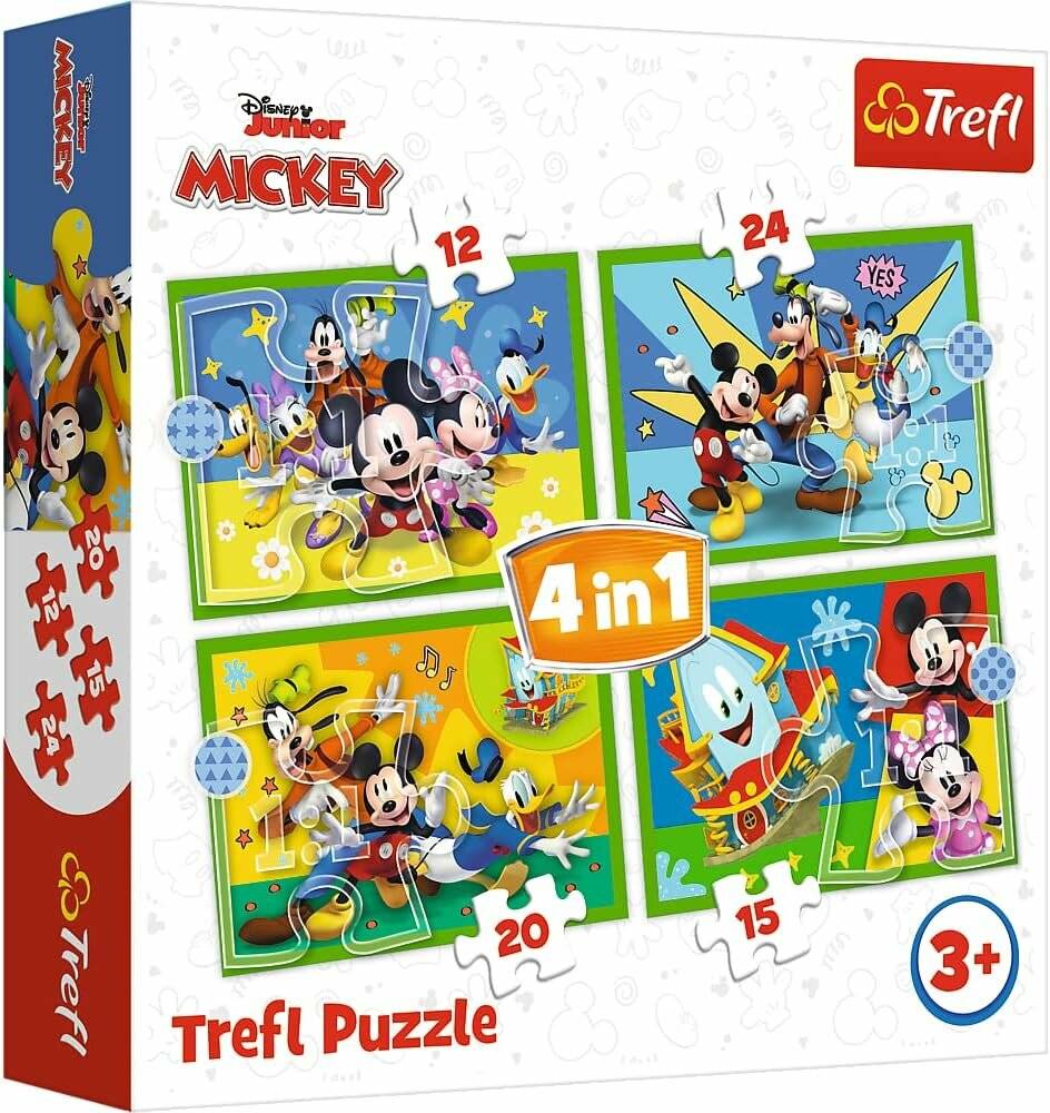 TREFL Puzzle Mickey's Club 4in1 (12,15,20,24 Teile)