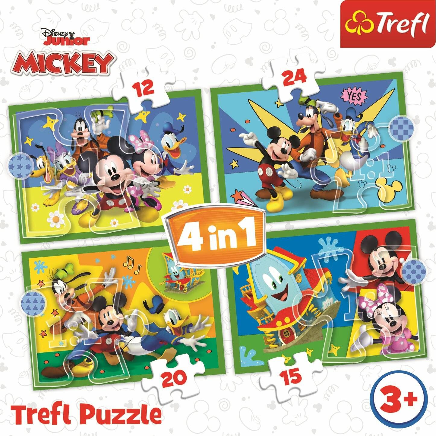 TREFL Puzzle Mickey's Club 4in1 (12,15,20,24 Teile)
